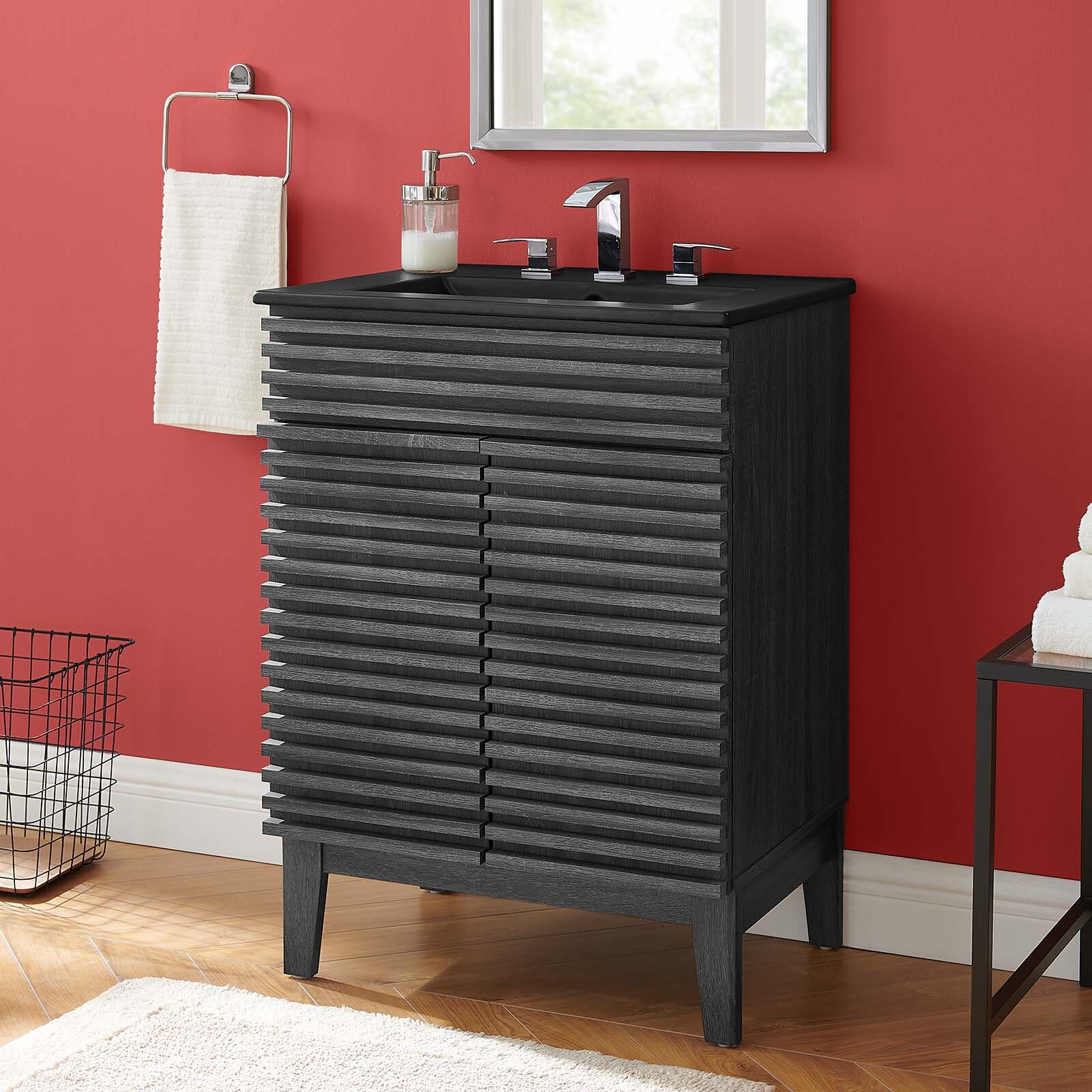 Modway Render 24″ Bathroom Vanity With Sink in Charcoal Black
