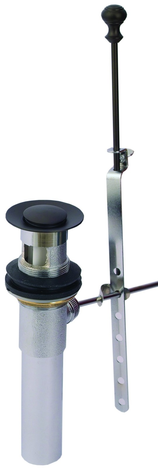 Lavatory Drain Brass Pop-Up Drain Assembly with Pull out & Overflow Matte Black
