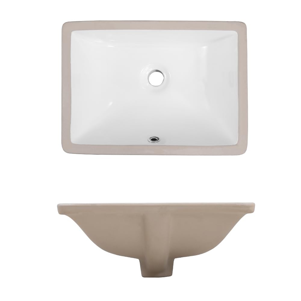 18 Inch Small Rectangle Undermount Bathroom Sink Vessel Sink Lavatory Ceramic…