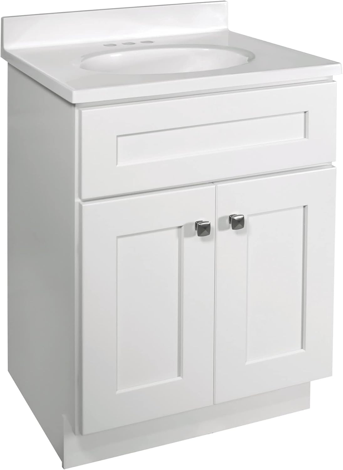 Brookings 24 Inch Bathroom Vanity, Ready to Assemble, Solid Wood, Sherwin Willia