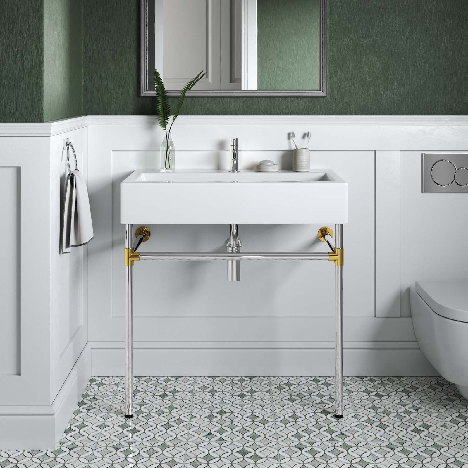 Modway Redeem 32″ Wall-Mount Silver Stainless Steel Bathroom Vanity