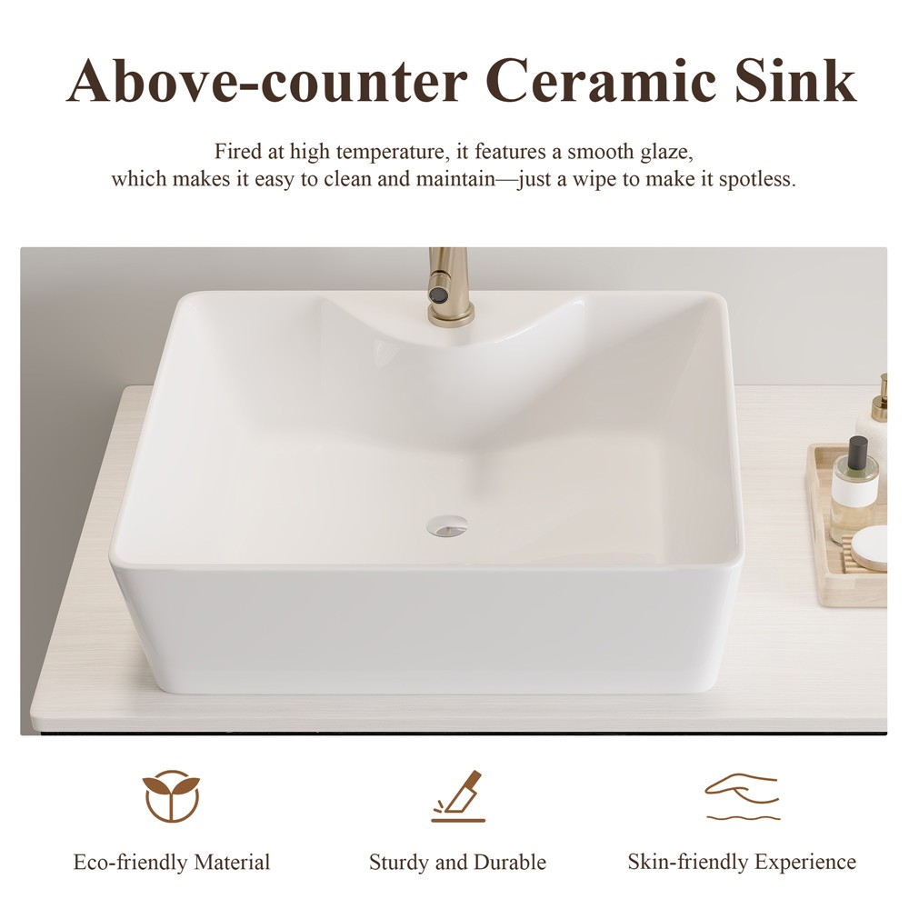 36″ Wall Mounted Bathroom Vanity with Sink, Floating Vanity Cabinet, 2 Drawers