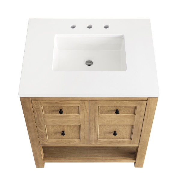30″ James Martin Breckenridge 330-V30-LNO-3WZ Vanity Cabinet White Zeus Top