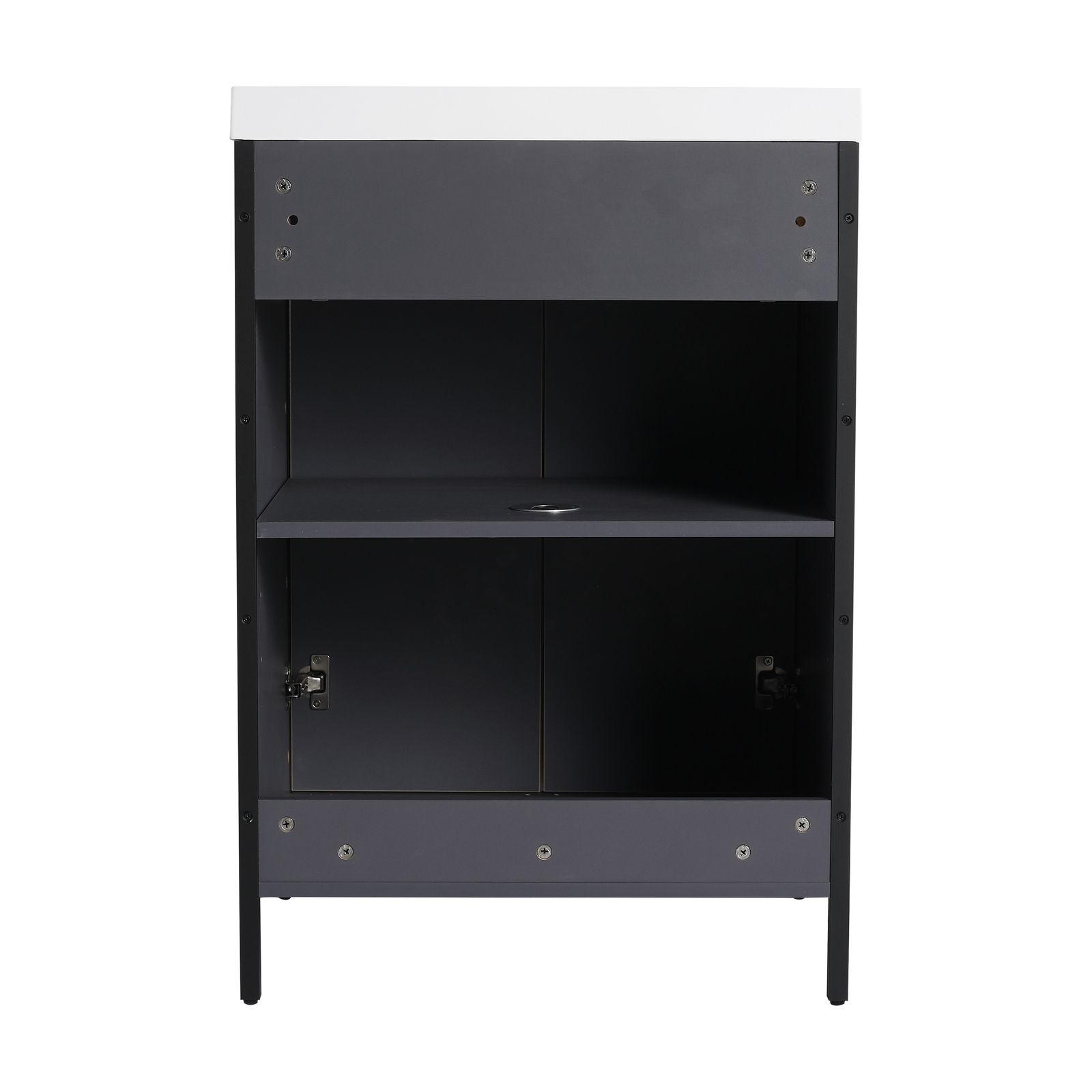 24″ Plywood Freestanding Bathroom Vanity Without Sink Top Included With Doors