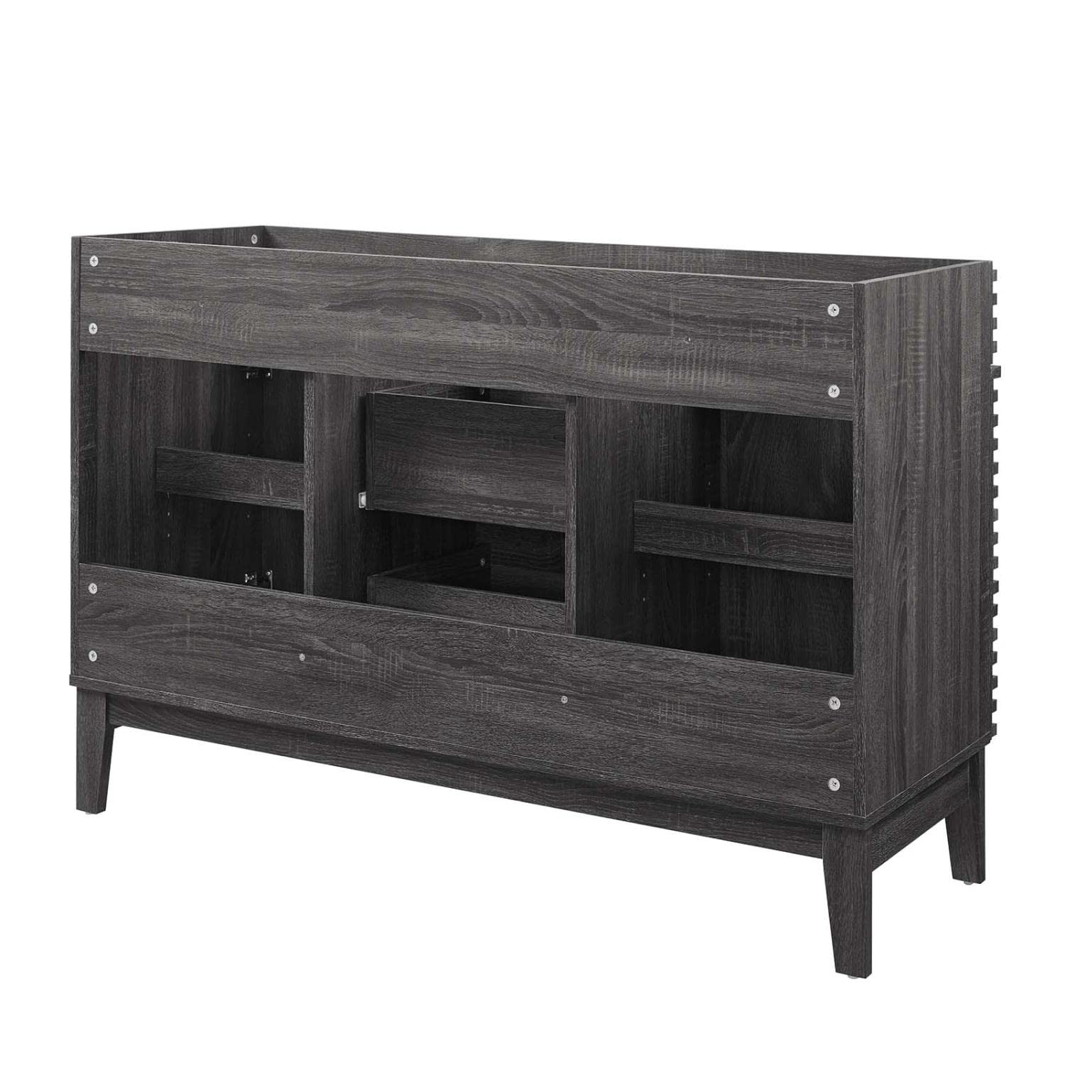 Modway Render 47″ MDF and Particleboard Bathroom Vanity Cabinet in Charcoal