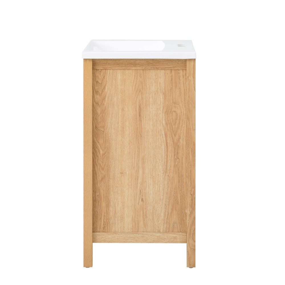 30″ Bathroom Vanity Resin Sink, Solid Wood, Adjustable Shelf & Door Organizers