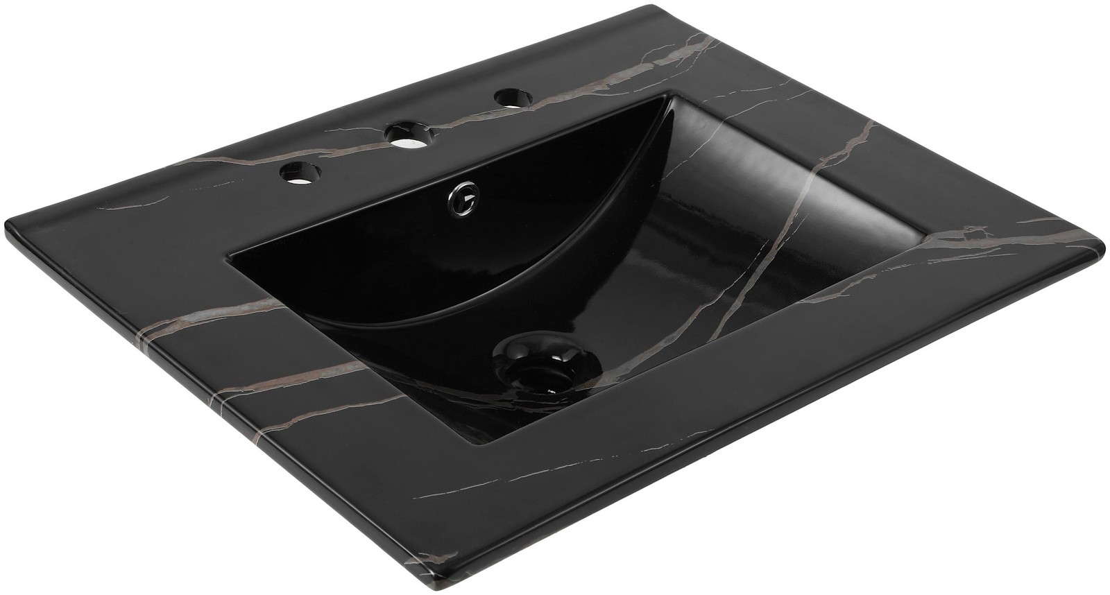 JONATHAN Y Lighting SNK1001 Ancillary 24″ Ceramic Vanity Top – Black