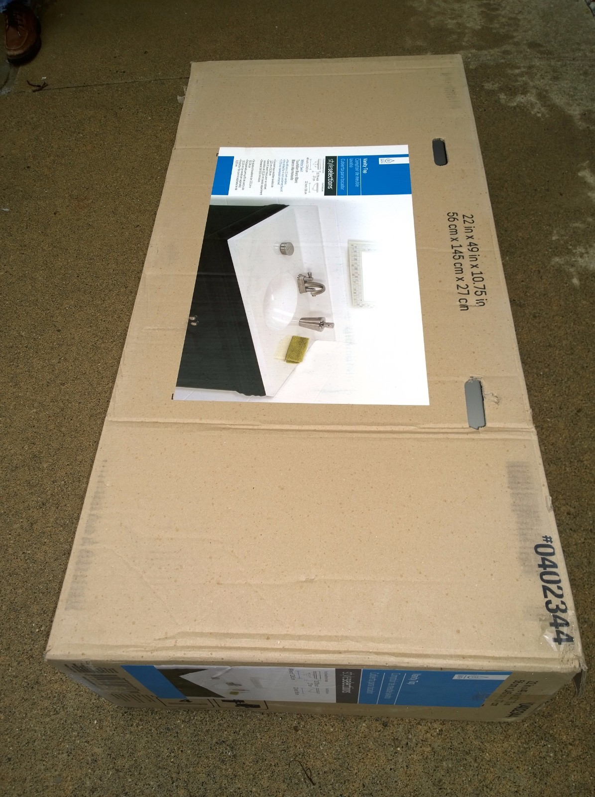 NIB Nice Bathroom White Cultured-Marble VANITY TOP + SINK 49″W x 22″H