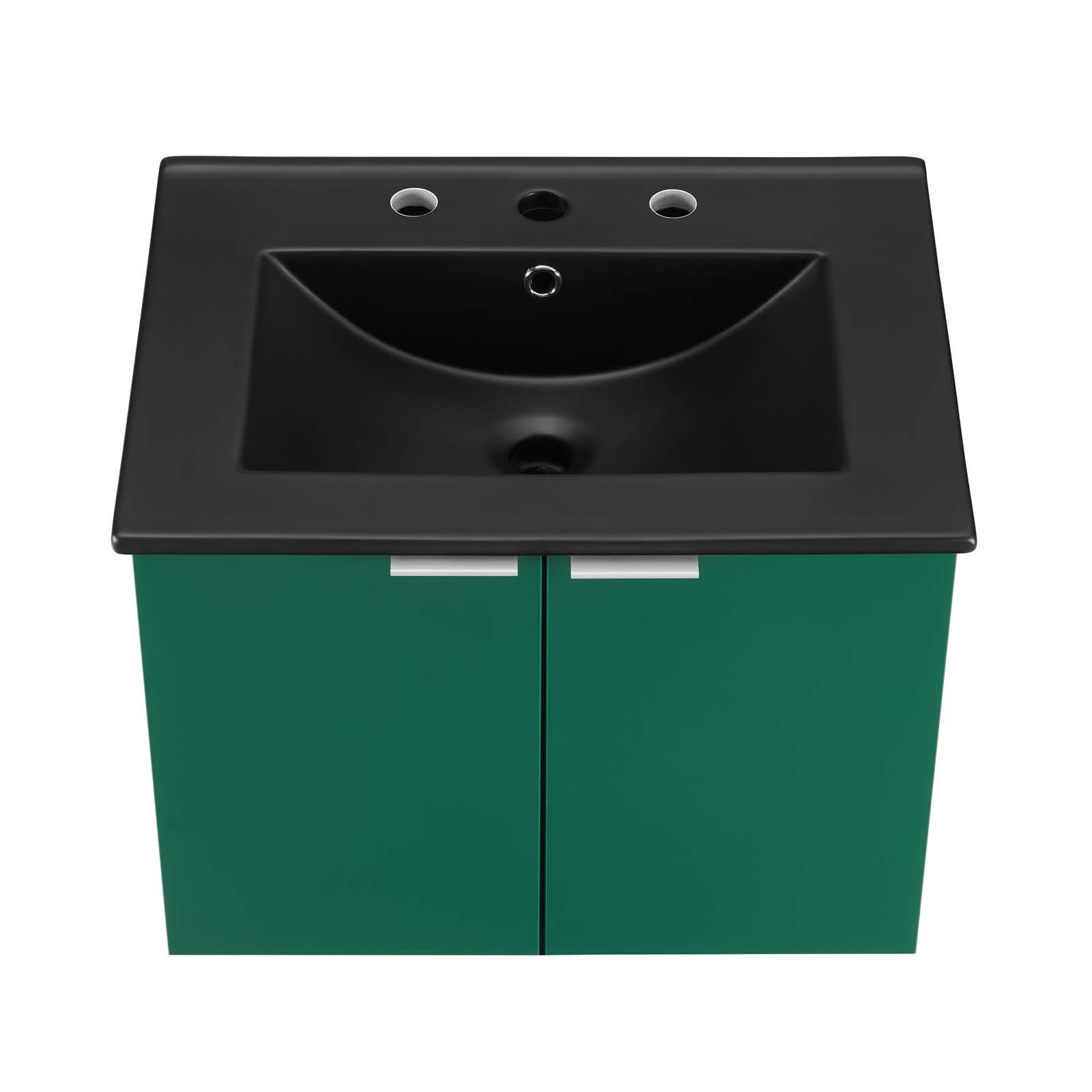 Modway Maybelle 24″ Wall-Mount Bathroom Vanity In Green Black