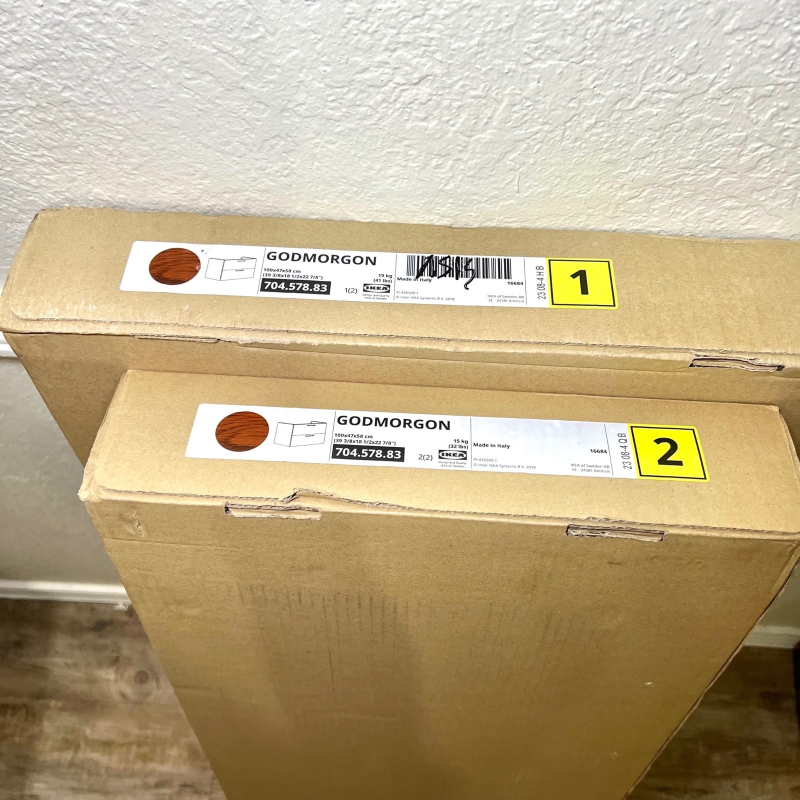 IKEA Brown GODMORGON Bathroom Vanity Cabinet 39 3/8 wide Box 1 and 2 Modern