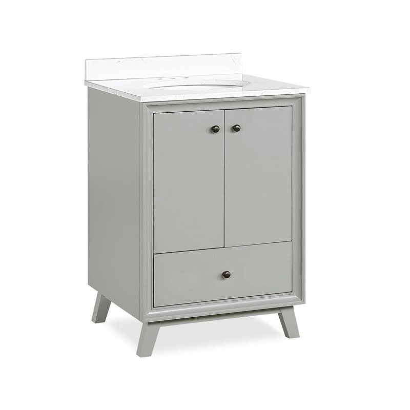 Pemberly Row 24″ Inch Bathroom Vanity with Sink in Gray