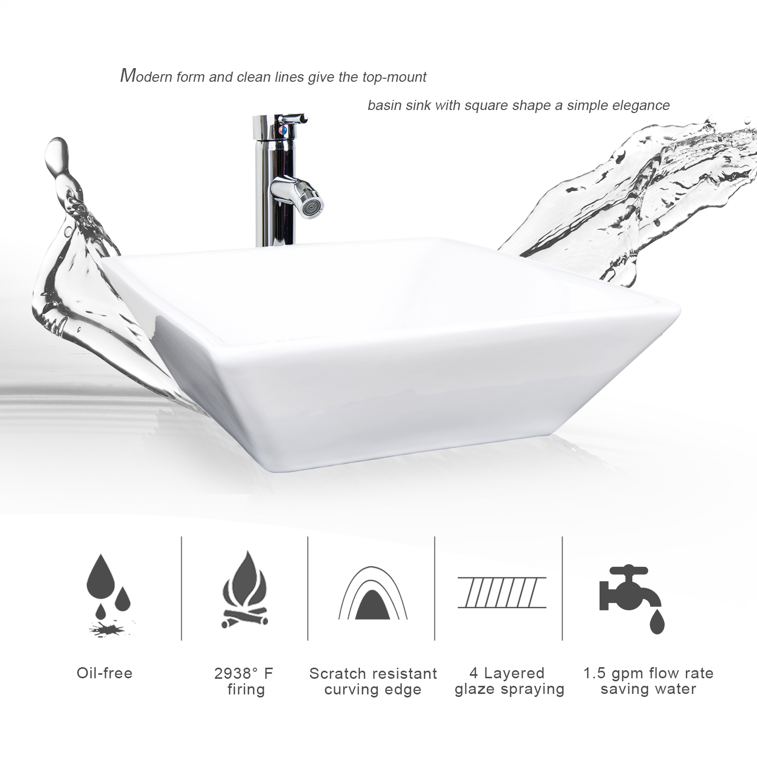 48 inch White Bathroom Vanity Set W/ White Ceramic Sink Faucet Small Side table