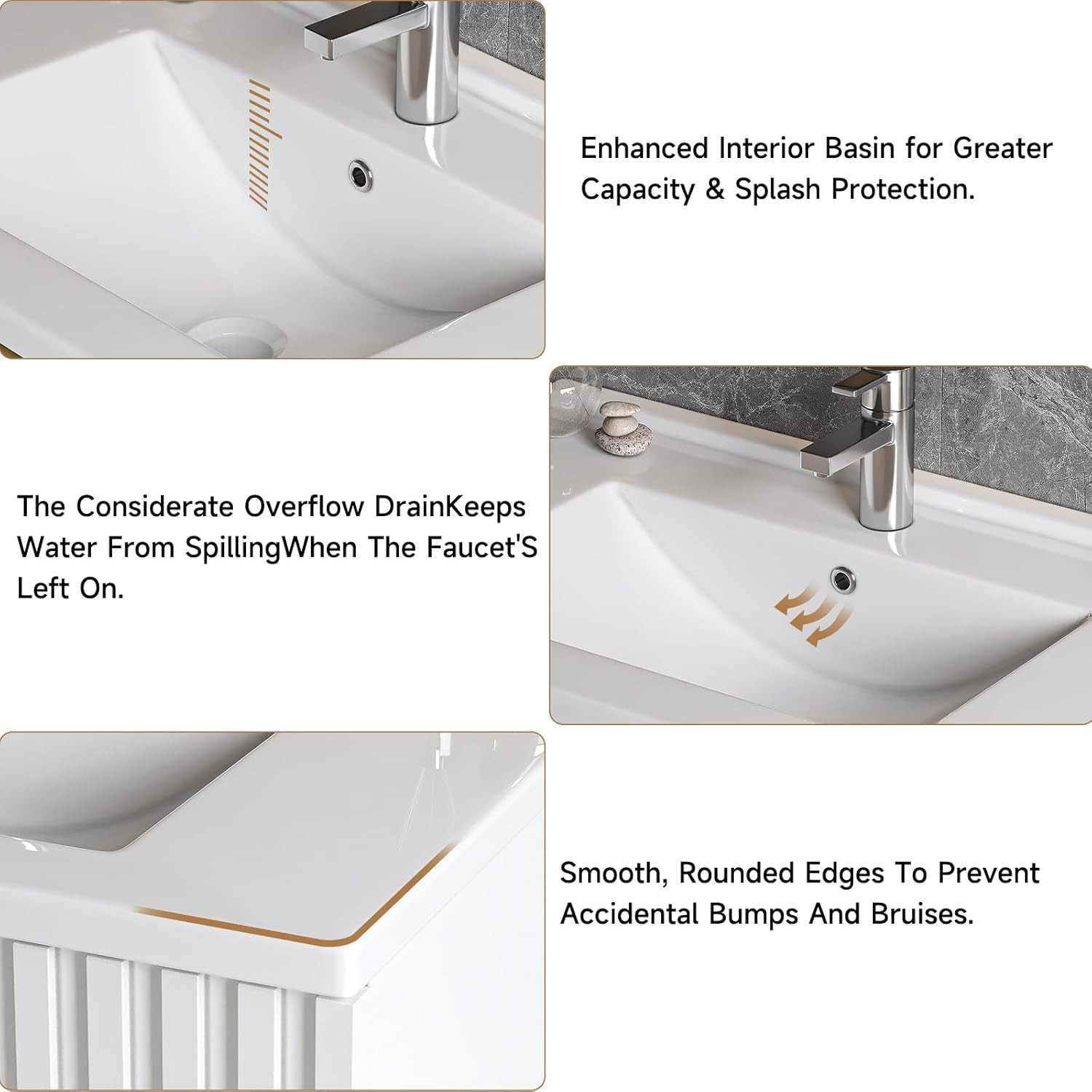 ONBRILL 30 Inch Bathroom Vanity with Sink Combo, Floating Bathroom Vanity with 2