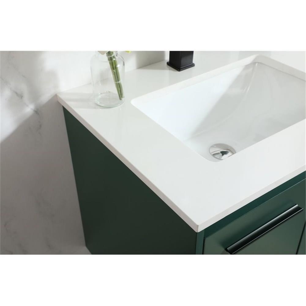 Elegant Decor Penn 24″ Aluminum Alloy MDF Single Bathroom Vanity in Green