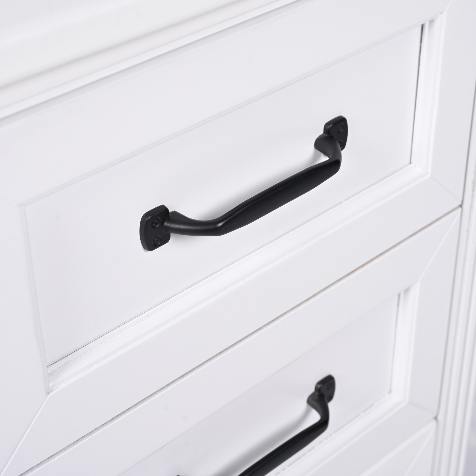 30″ Bathroom Vanity with Sink, Bathroom Cabinet with A Door, Three Drawers White