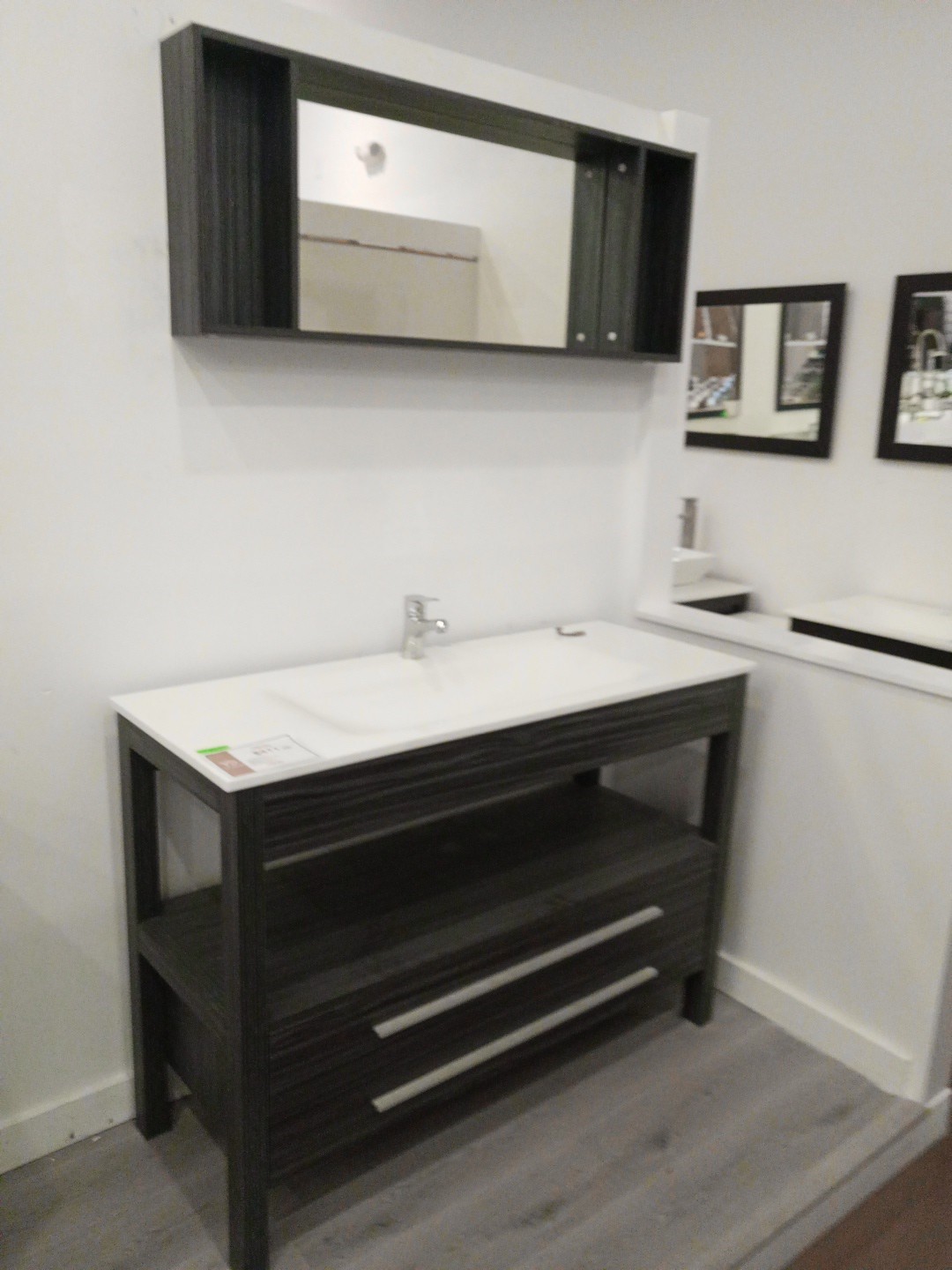 16″ 24″ 30″ 36″ 48′ 55″ 60″ Vanity Base Sink Mirror White Black Gray Blue