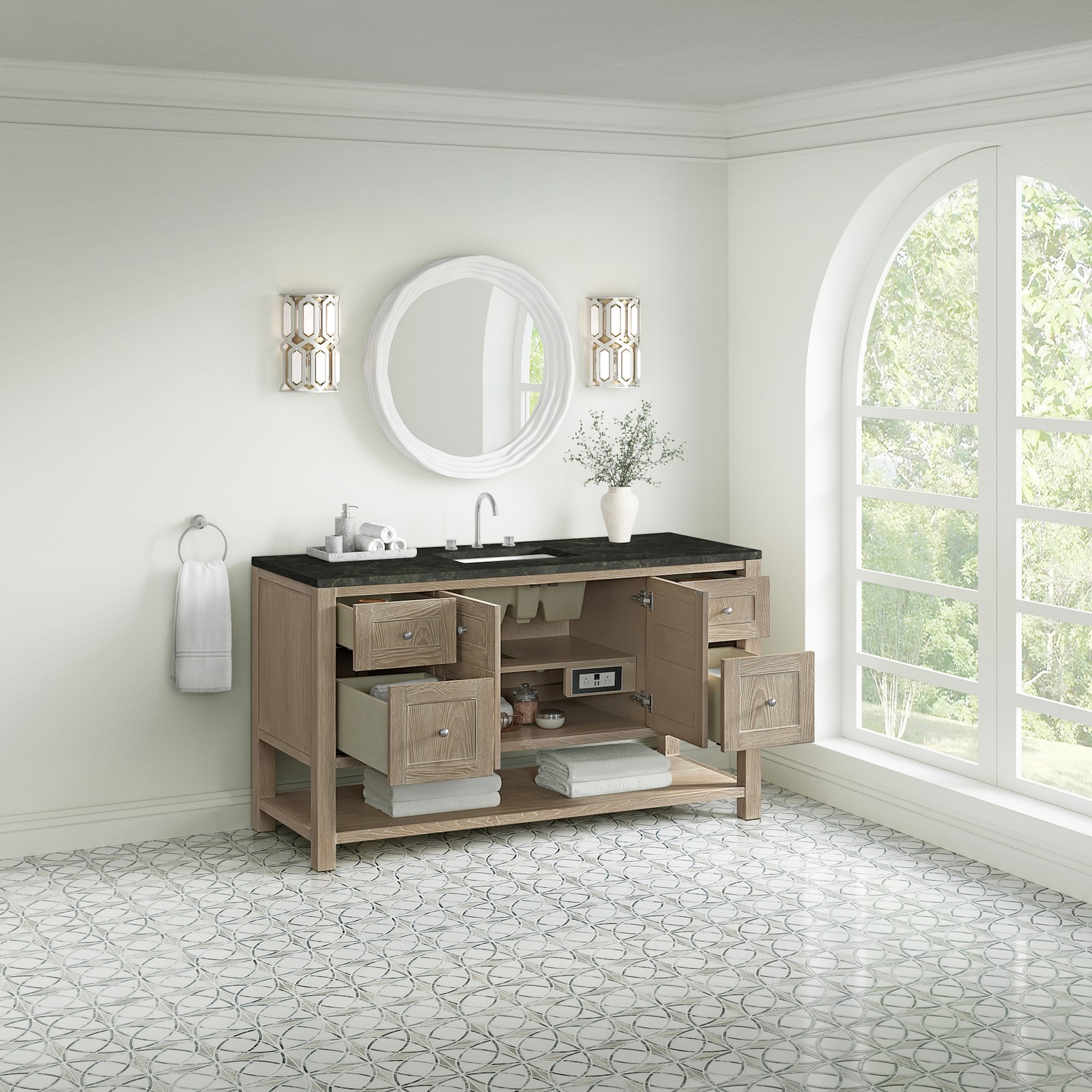 James Martin Vanities 330-V60S-3PHT Breckenridge 60″ – Smokey Celadon