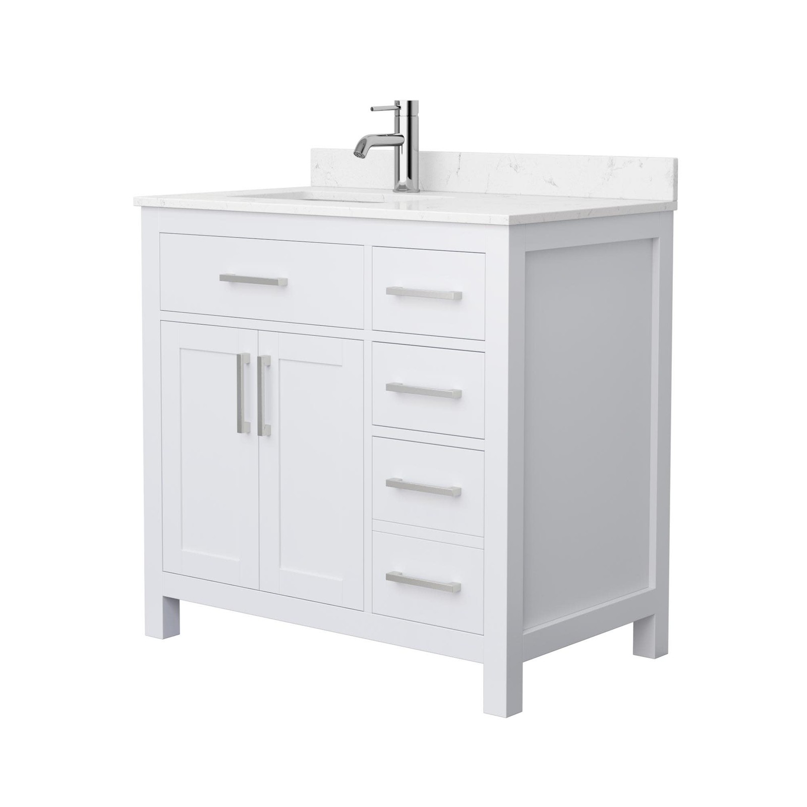 Wyndham Collection WCG242436S-UNSMXX Beckett 36″ – Dark Gray / Carrara Cultured