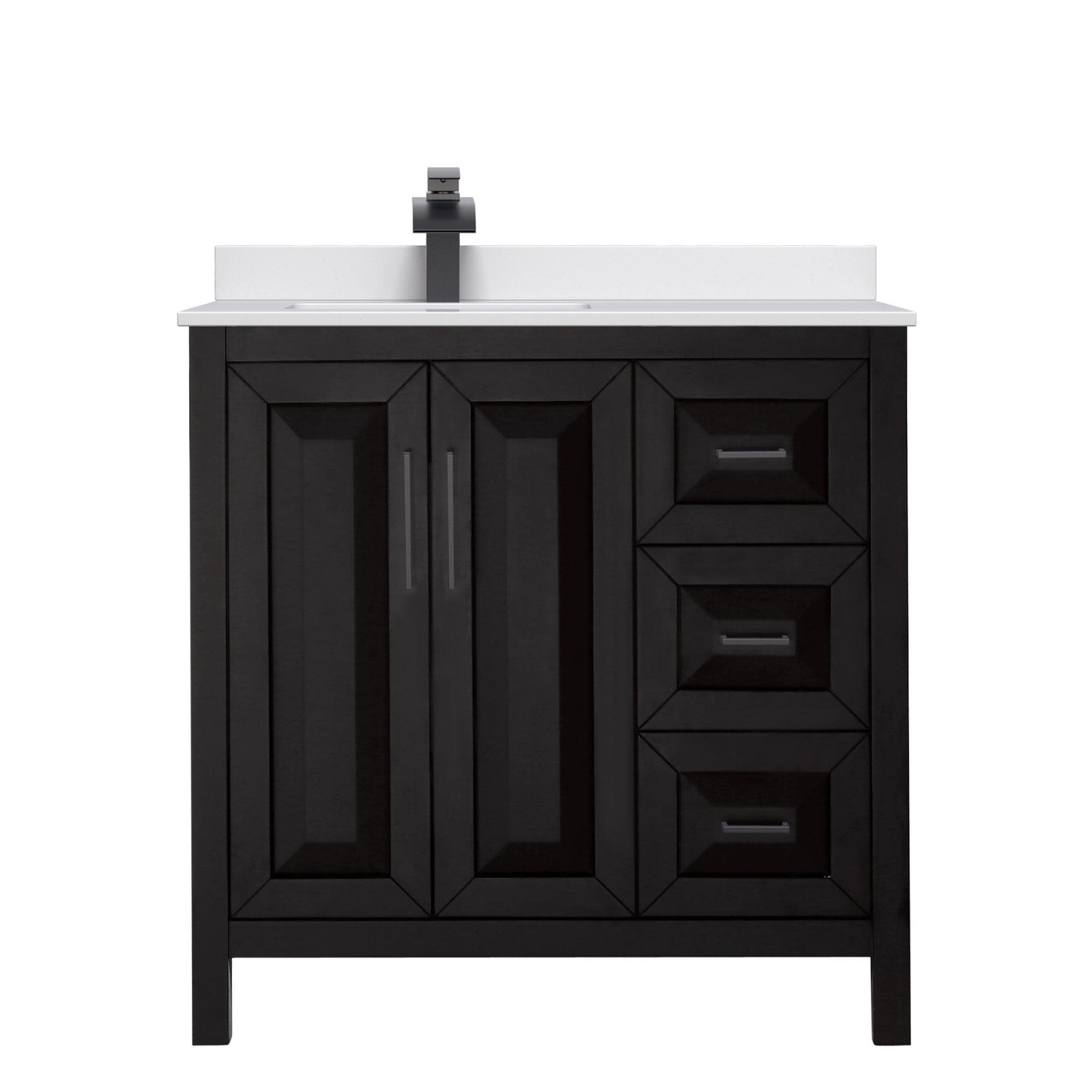 Wyndham Collection WCV252536S-Left-VCA-MXX Daria 36″ – White / Carrara Cultured