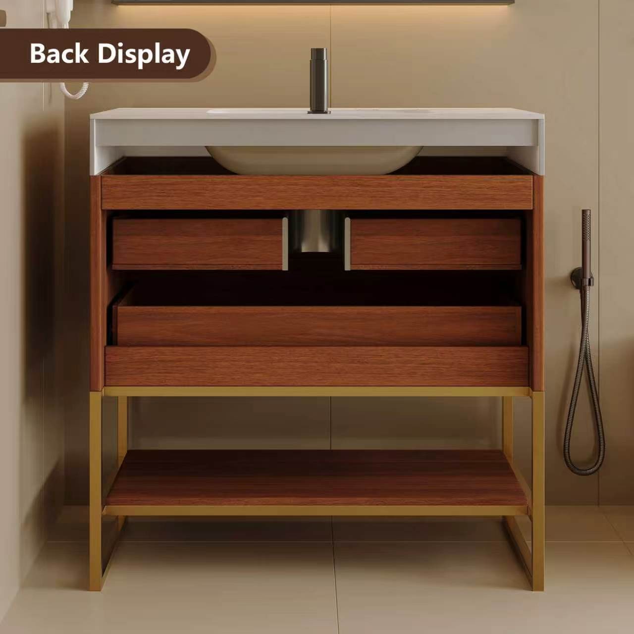 29.9″ Modern Bathroom Vanity with Sintered Stone Top & Ceramic Sink