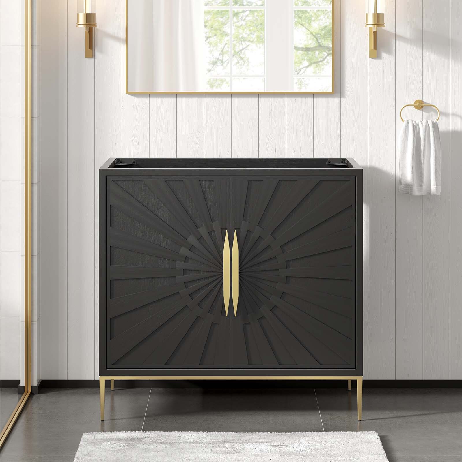 Modway Awaken 36″ Bathroom Vanity Cabinet in Black – Sink Basin Not Included