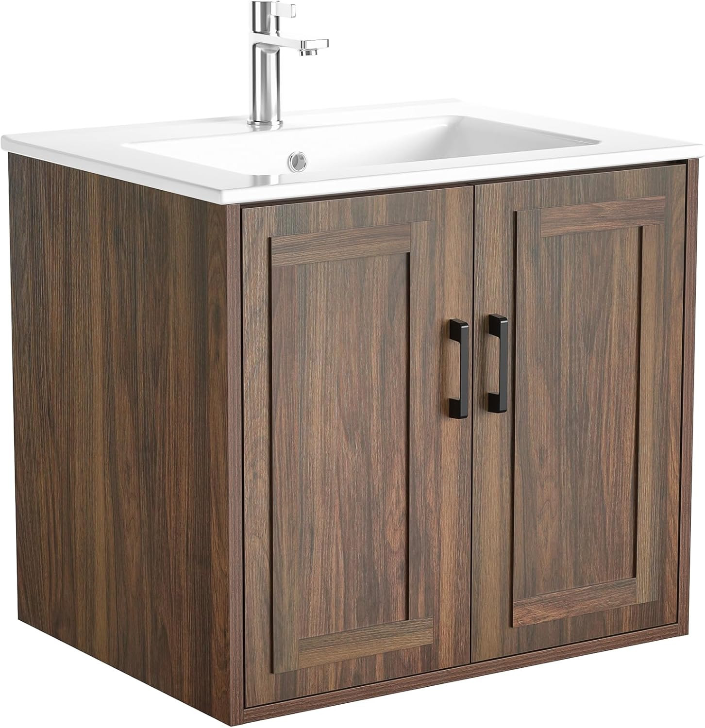 24″ Bathroom Vanities with Sink Combo, Wall Mounted Floating Vanity, Wood Bathro