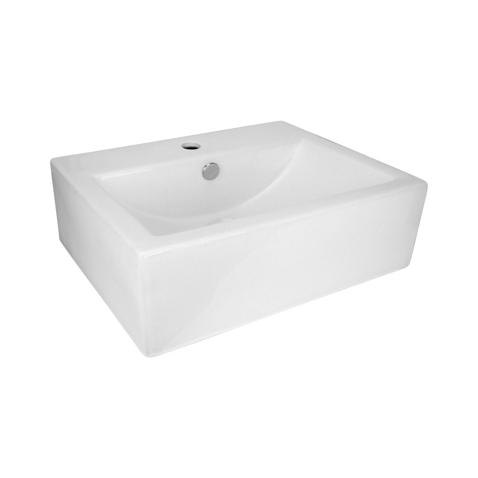 Rectangular Box Shaped Vessel Bathroom Sink 20 1/8″ X 16 1/8″ White Porcelain