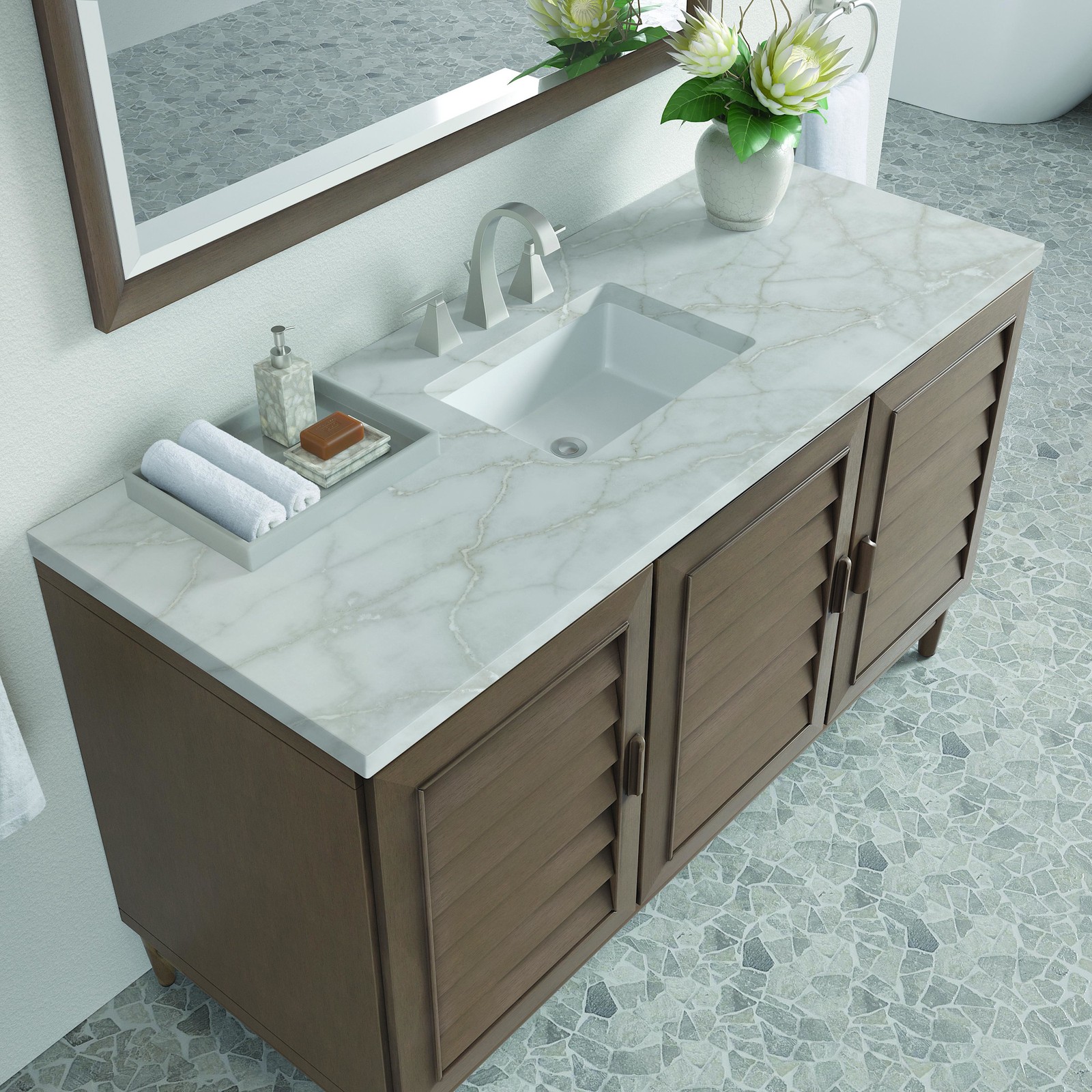 James Martin Vanities 620-V60S-3VSL Portland 60″ Single Basin – Wood