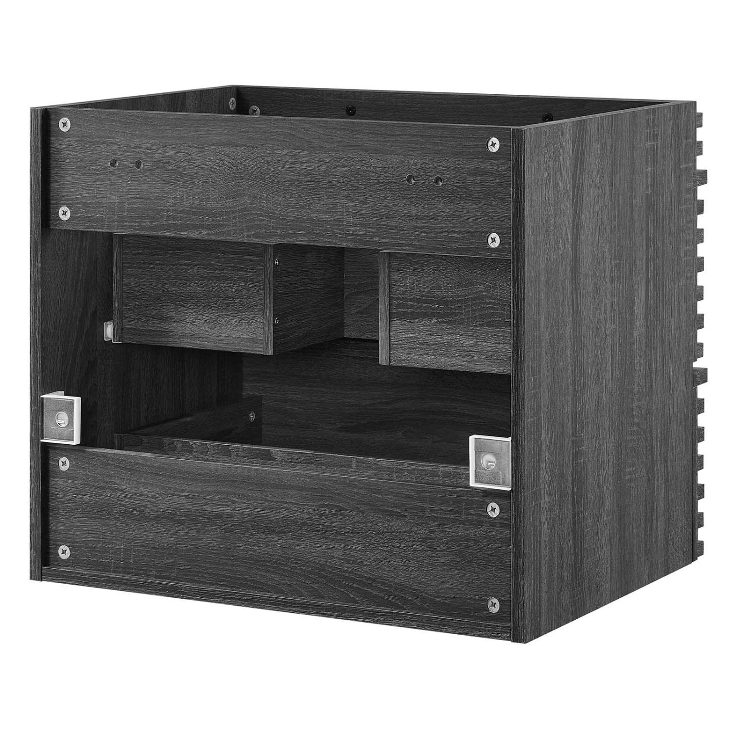 Modway Render 23.5″ MDF Wood Wall-Mount Bathroom Vanity Cabinet in Charcoal