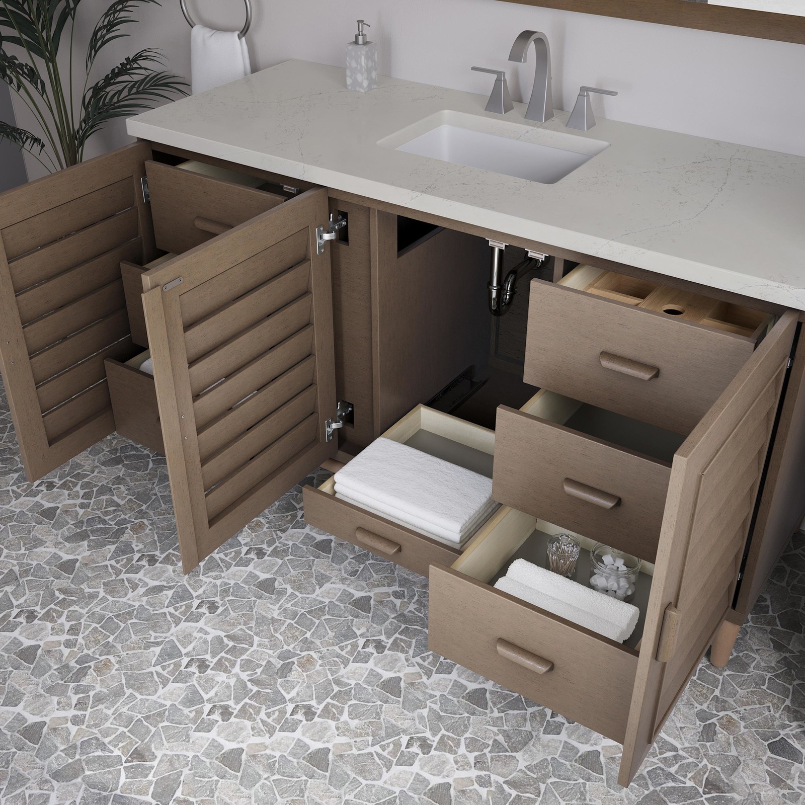 James Martin Vanities 620-V60S-3SFR Portland 60″ – Wood