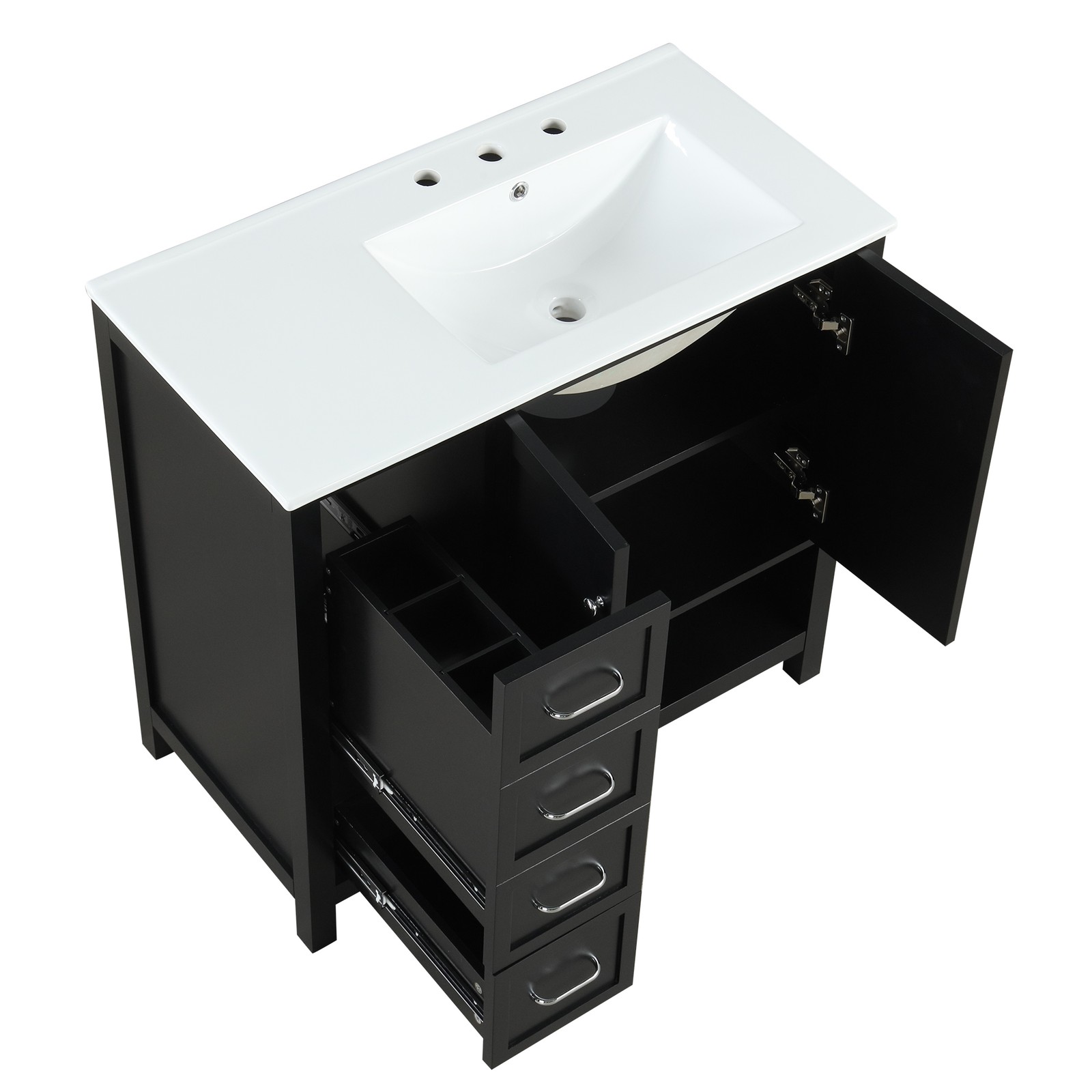 36″ Bathroom Vanity with Sink Top, Cabinet, Two Doors & Two Drawers