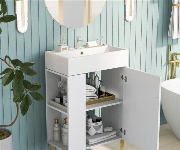 21.6″ x 12.5 Bathroom Vanity Sink Top Only, Bright White