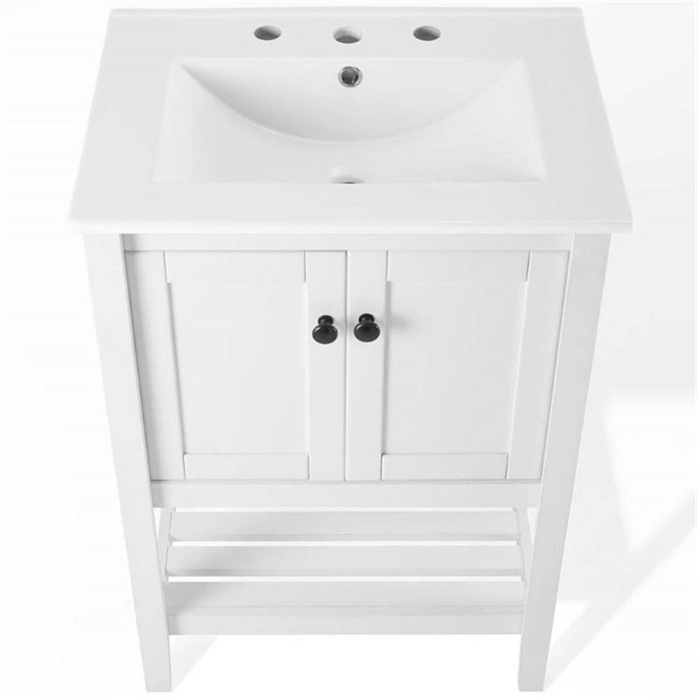 Modway Prestige 24″ Modern Wooden Bathroom Vanity in White Finish