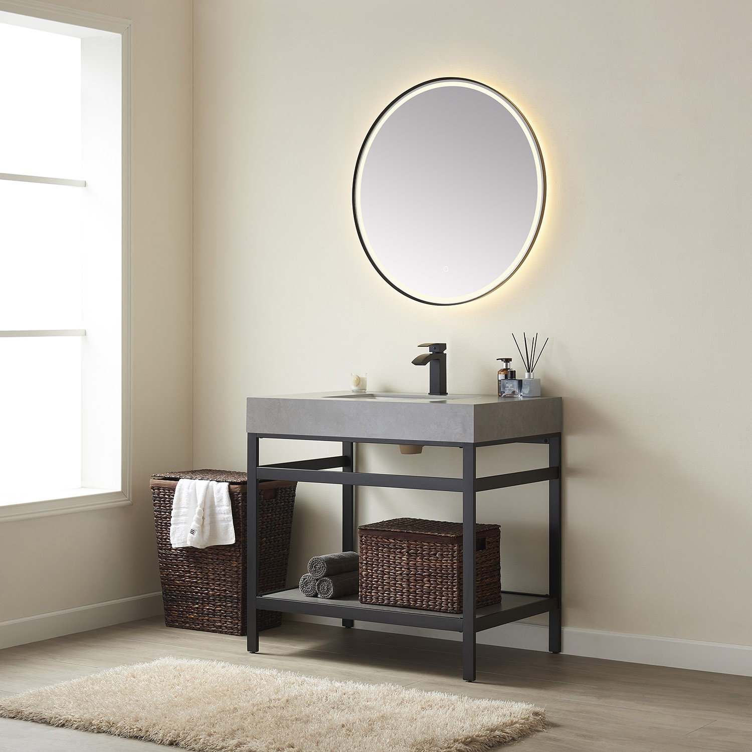 Miseno MV702536 Funes 36″ – Brushed Gold / White