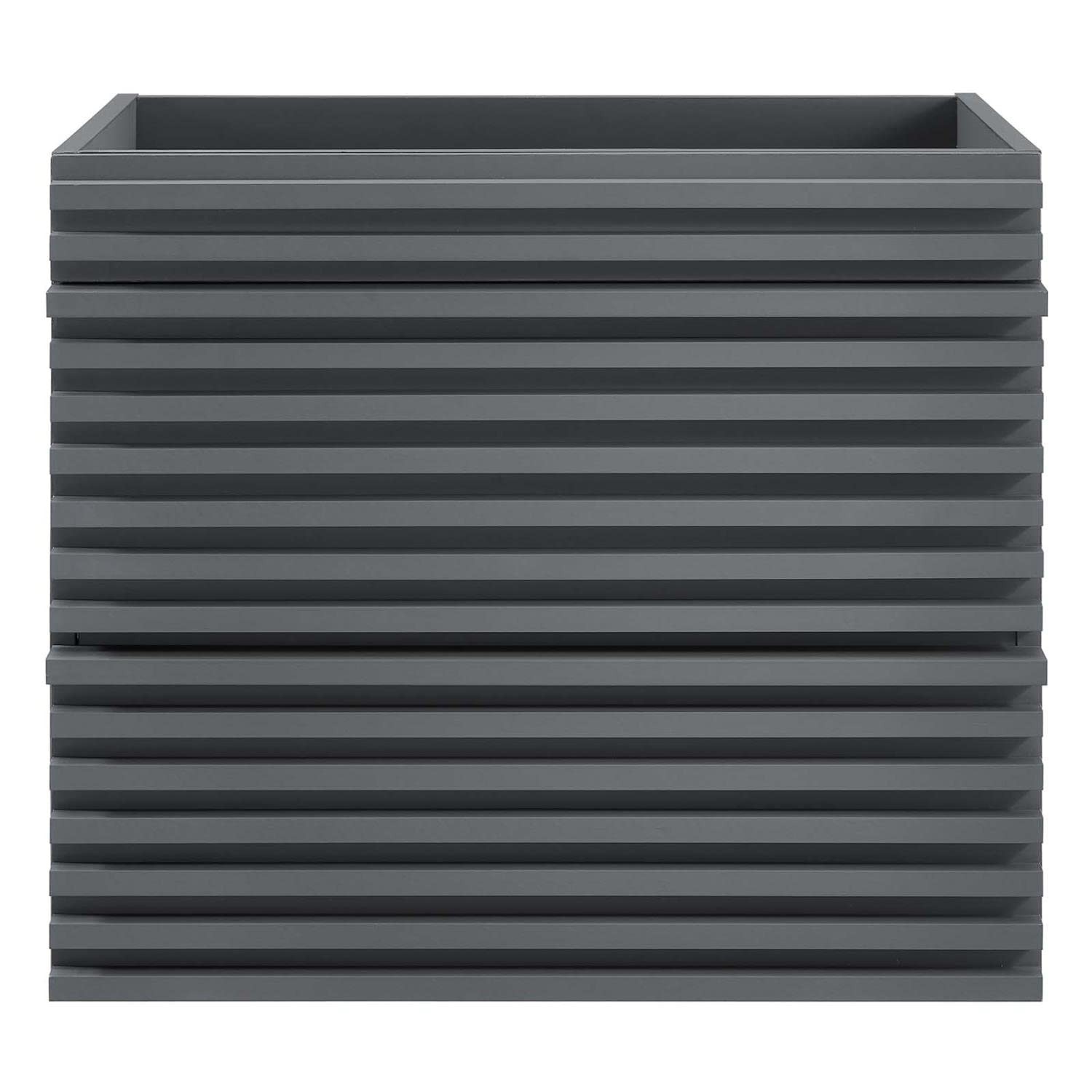 Modway Render 23.5″ MDF Wood Wall-Mount Bathroom Vanity Cabinet in Gray