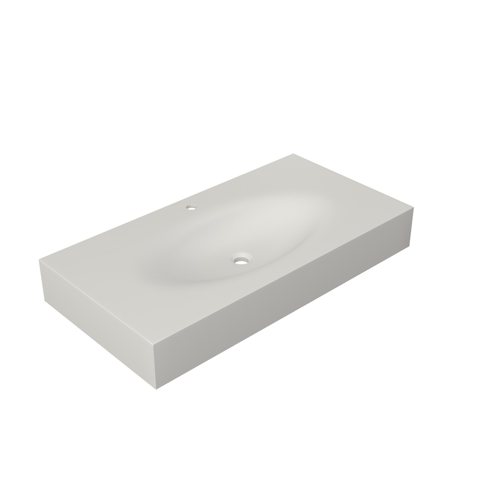 42″ Solid Surface Bathroom Vanity Basin, Matte White