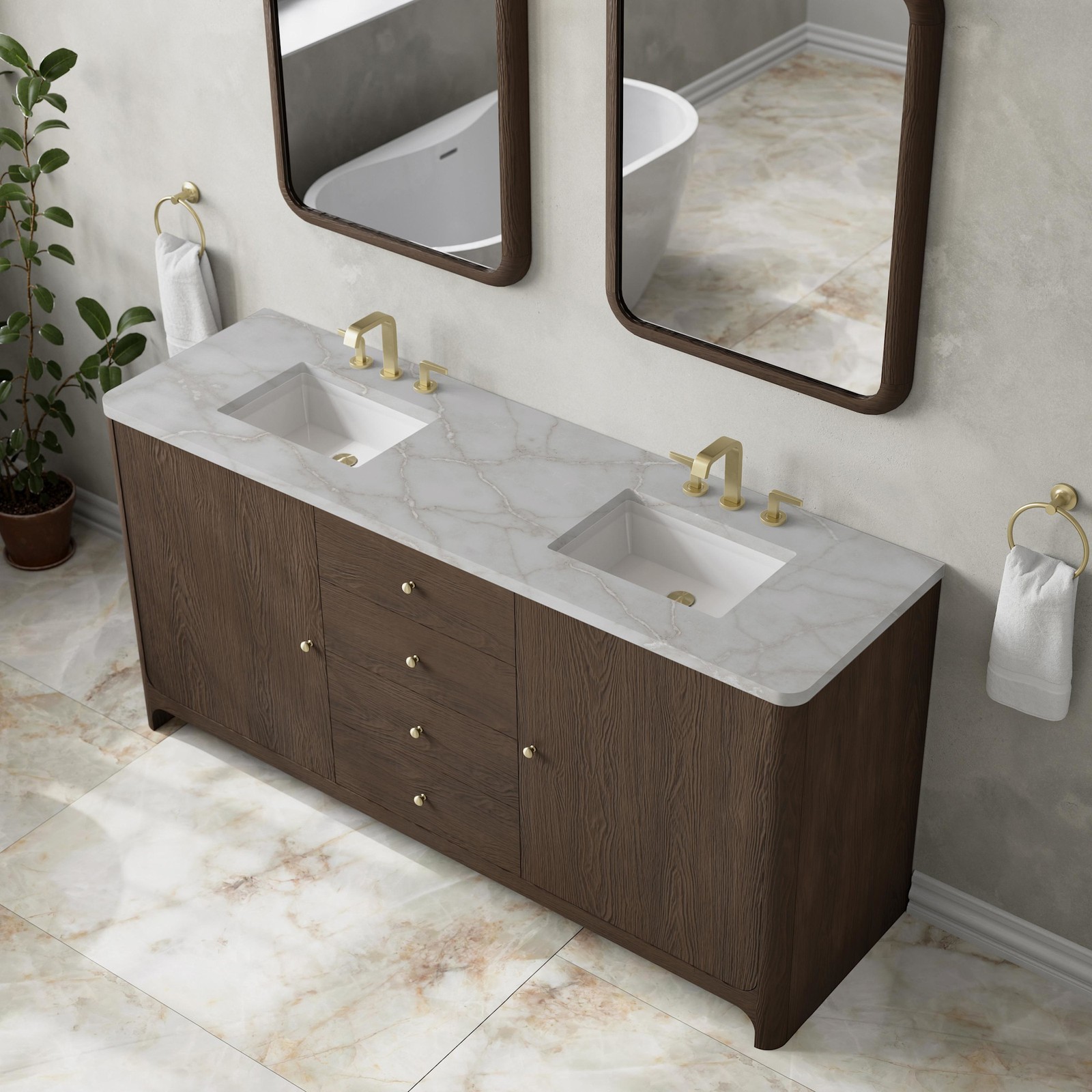 James Martin Vanities D125-V72-WVSL Gracyn 72″ – Coastal DriftWood