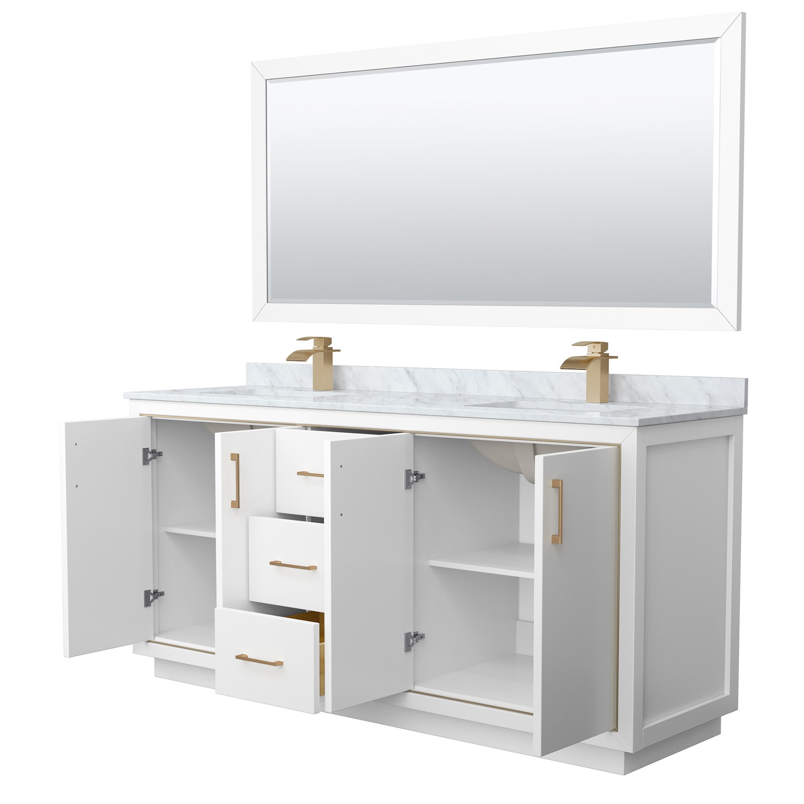 Wyndham Collection WCF1111-72D-NAT-M70 Icon 72″ – Light Green / Brushed Nickel