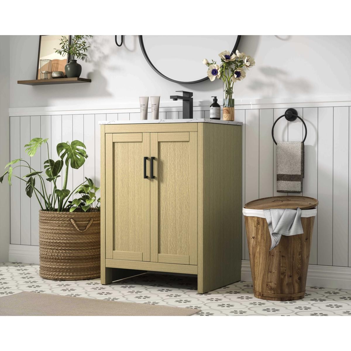 Elegant Lighting VF25124MHB Finnley Vanity Honey Brown