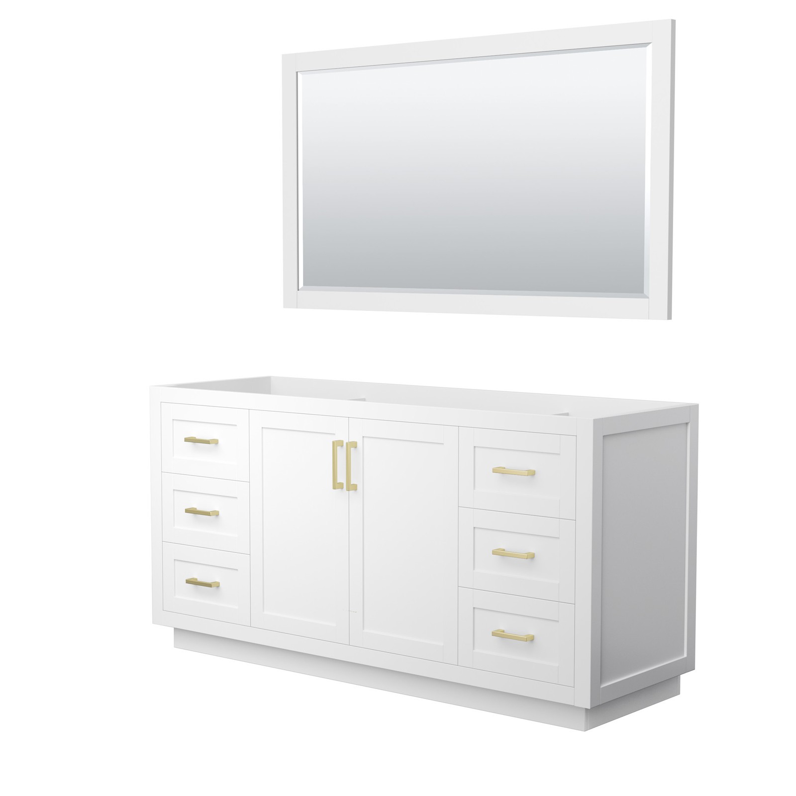 Wyndham Collection WCF2929-66S-CX-M58 Miranda 66″ Single – White / Brushed Gold