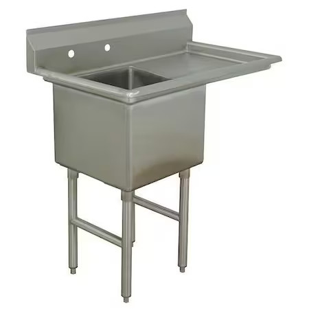 Advance Tabco Fc-1-1818-18R-X Scullery Sink 18 In X 18 In, 1, 2, Floor Mount,