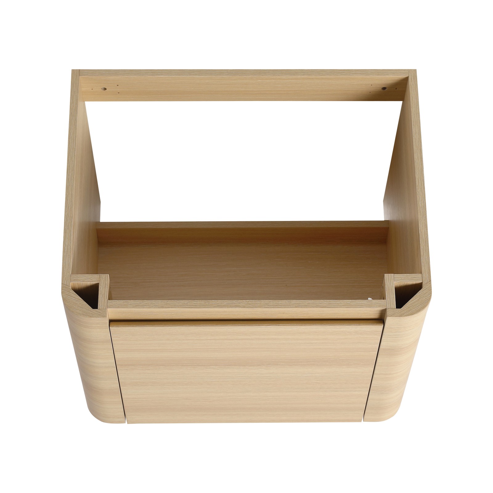 60in Plywood Wall-Mounted Bathroom Vanity W/ 2x White Ceramic Sink and Shelves