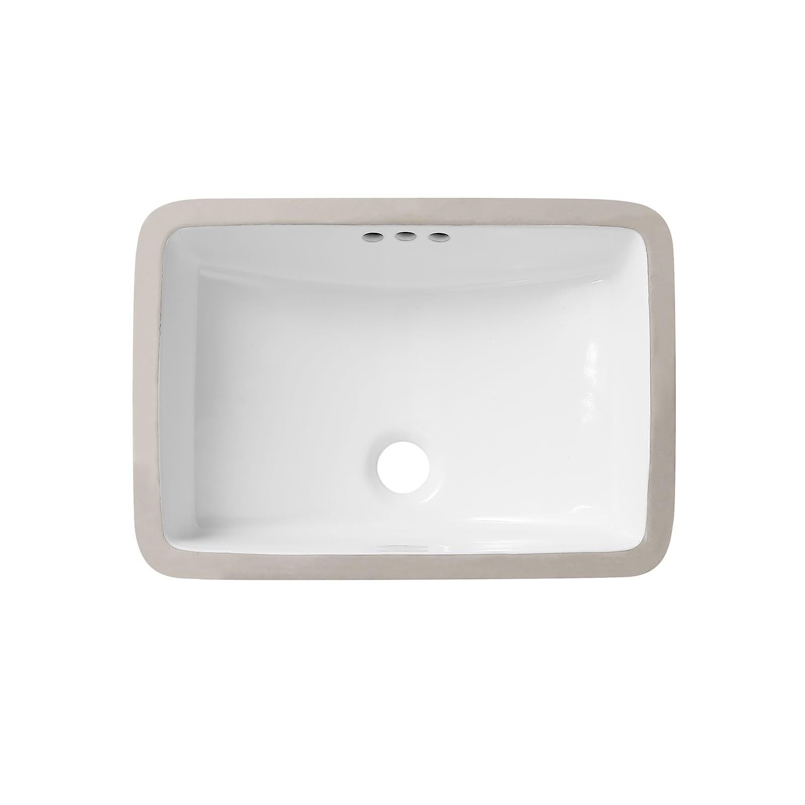 18 Inch Undermount Bathroom Sink White Ceramic Rectangular Under Counter Bathroo