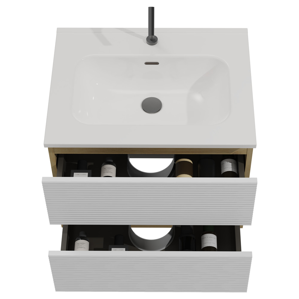 24″ 30″ 36″ Wall Mounted Bathroom Vanity w/Sink,Floating Vanity Cabinet,2 Drawer