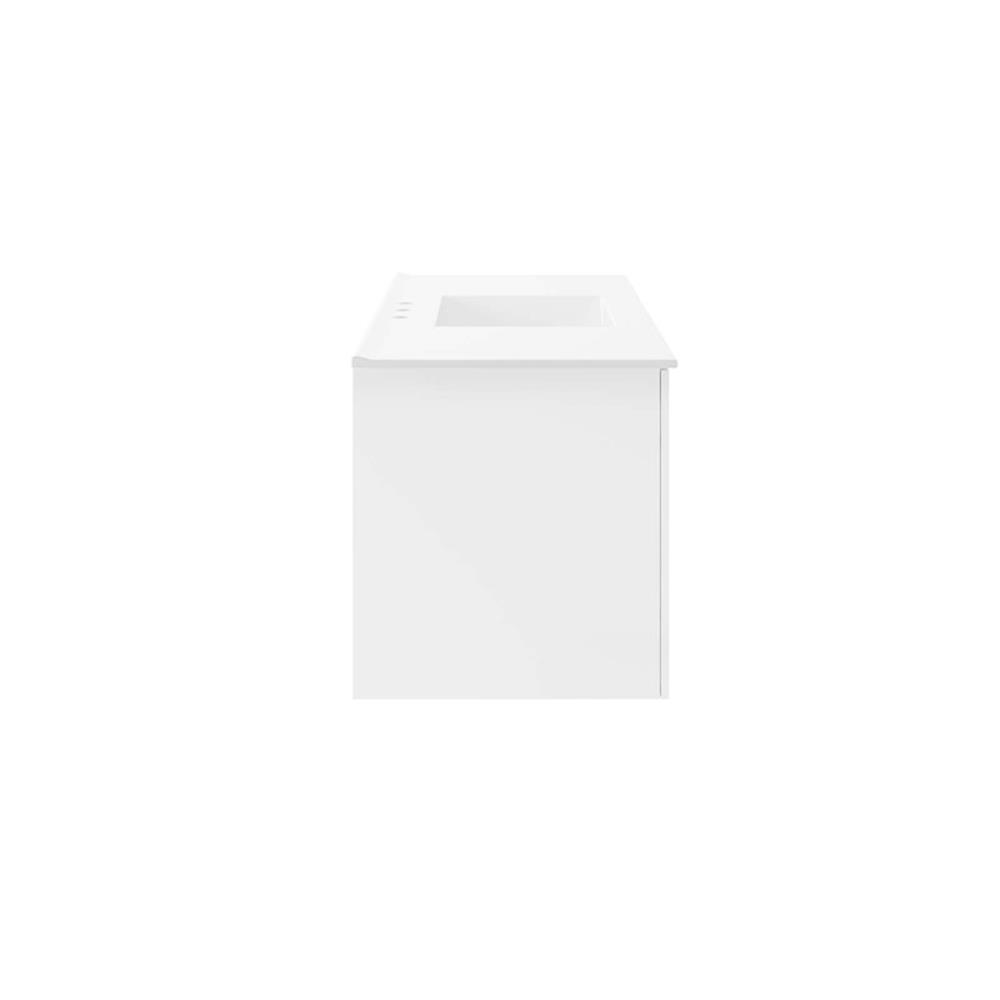 Modway Vitality Modern Wood Single Sink Bathroom Vanity in White