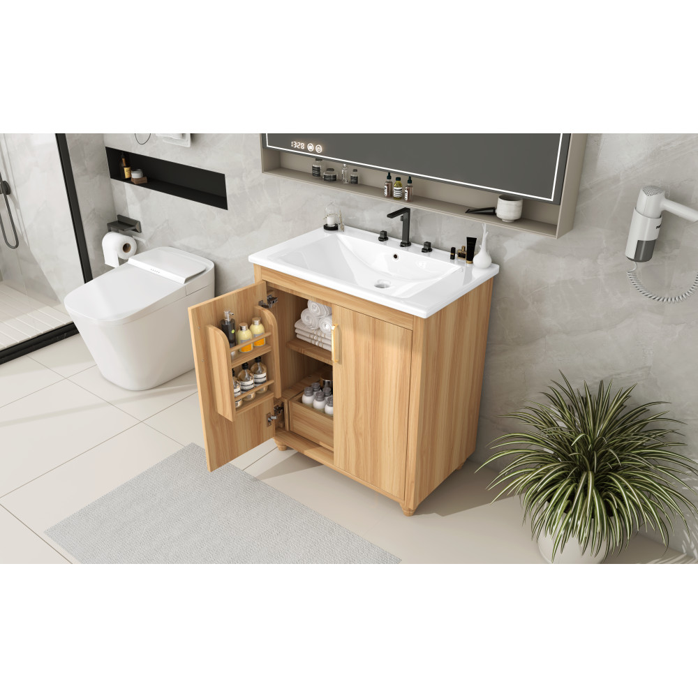 30″ Bathroom Vanity with Sink Combo Multi-functional Bathroom Cabinet with Doors
