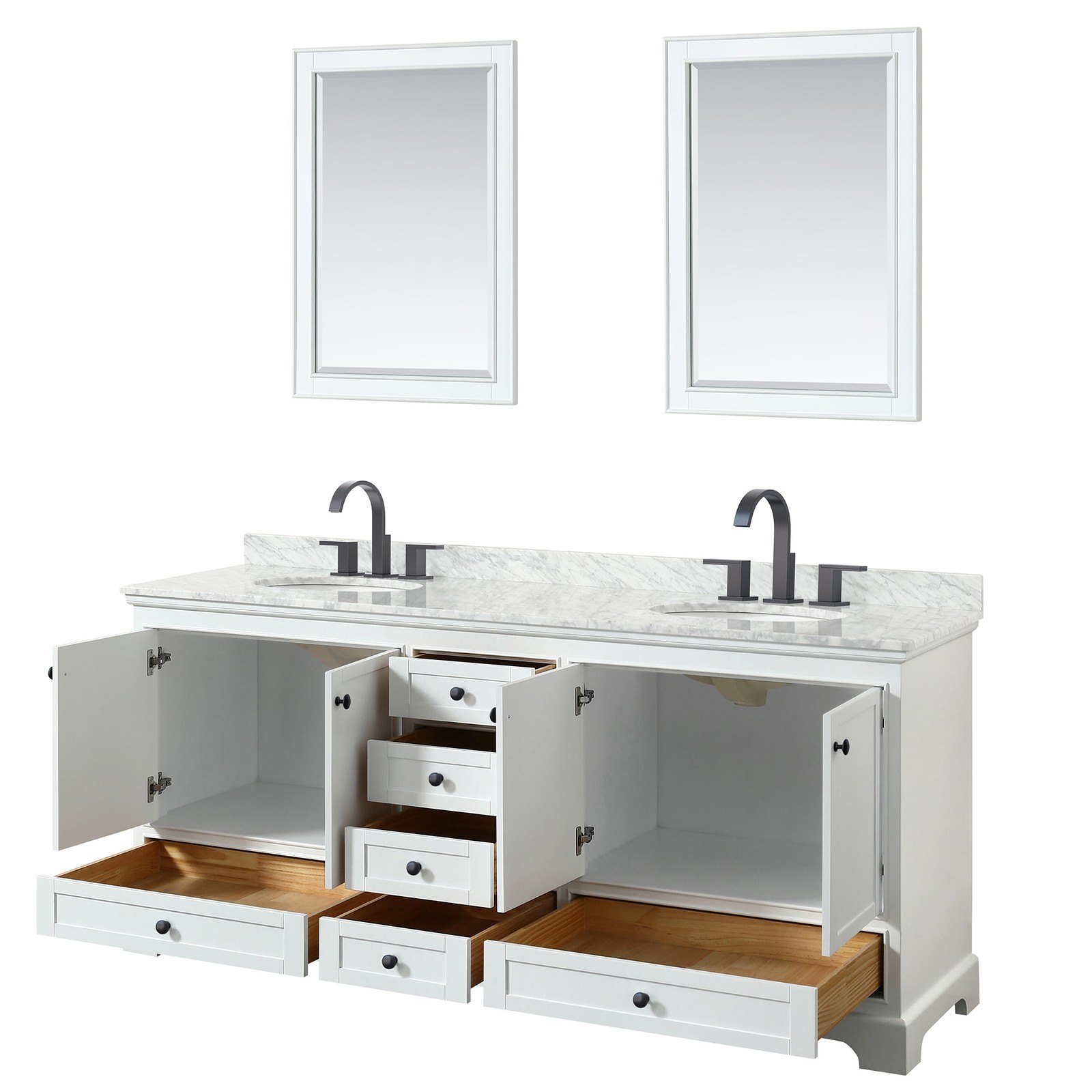 Wyndham Collection WCS202080DCMUNOM24 Deborah 80″ – White / Carrara Cultured