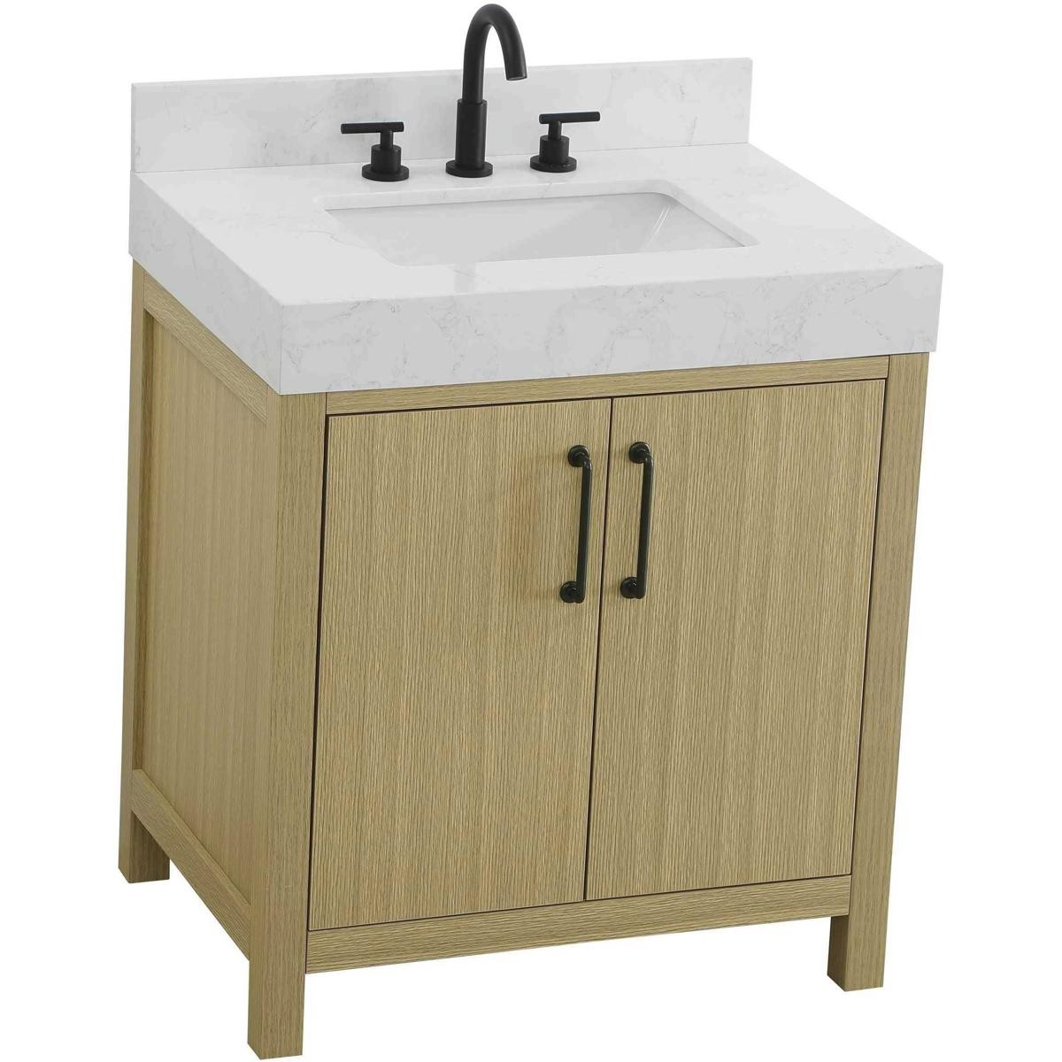 Elegant Lighting VF60630MHB-BS Nathan Vanity Honey Brown