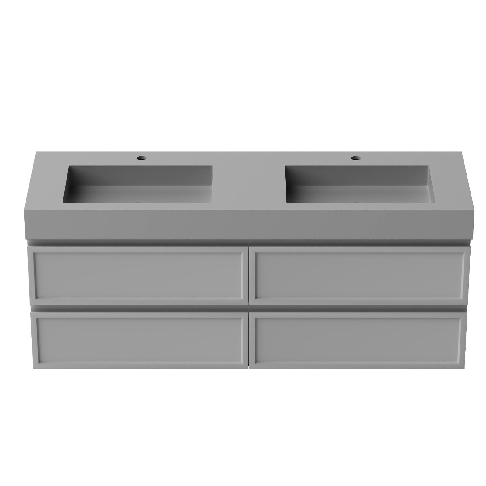 59” PVC Wall Mounted Floating Bathroom Vanity only base