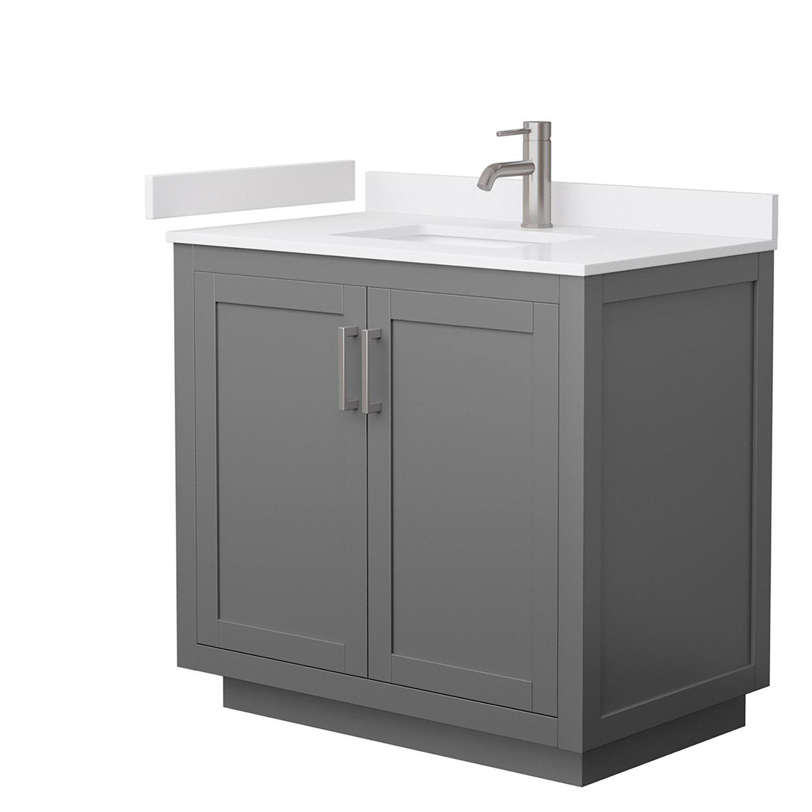 Wyndham Collection WCF2929-36S-VCA-MXX Miranda 36″ – Dark Gray / White Cultured